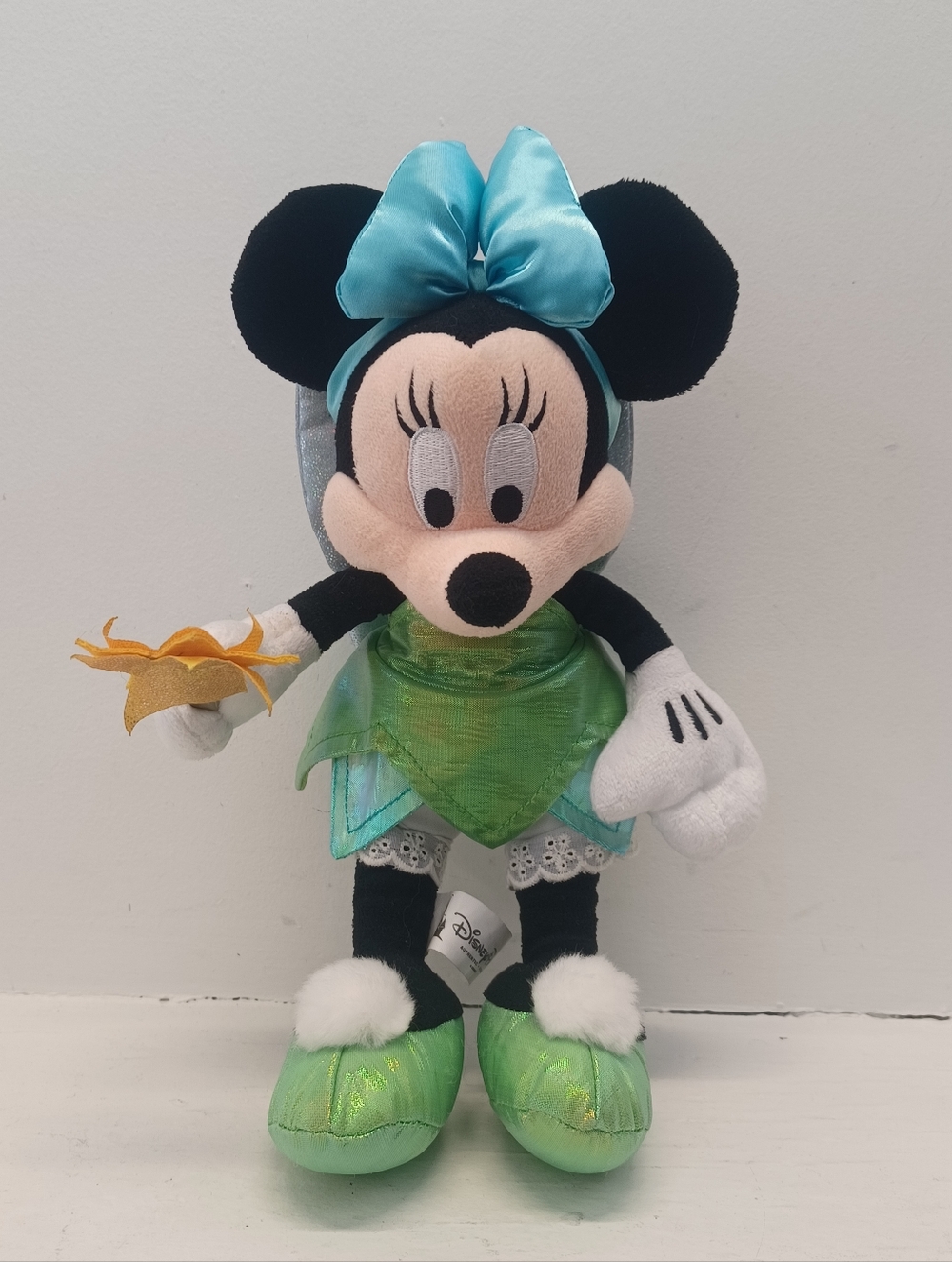 Disney Parks Minnie Mouse as Tinkerbell with Wand and Glitter Wings 11” Plush